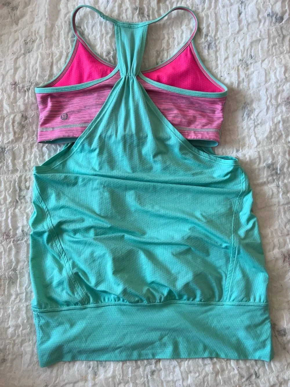 lululemon athletica Mint Green Tank with Pink Accent - Picture 6 of 7